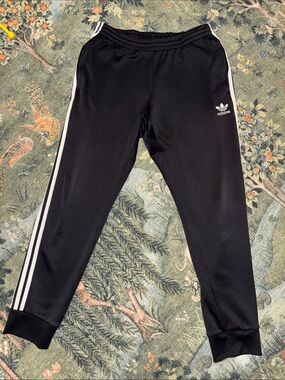 adidas Black Joggers with White Three-Stripe Detail